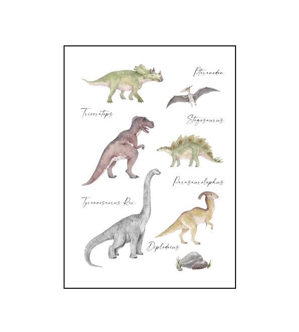 Poster Dino Aquarell