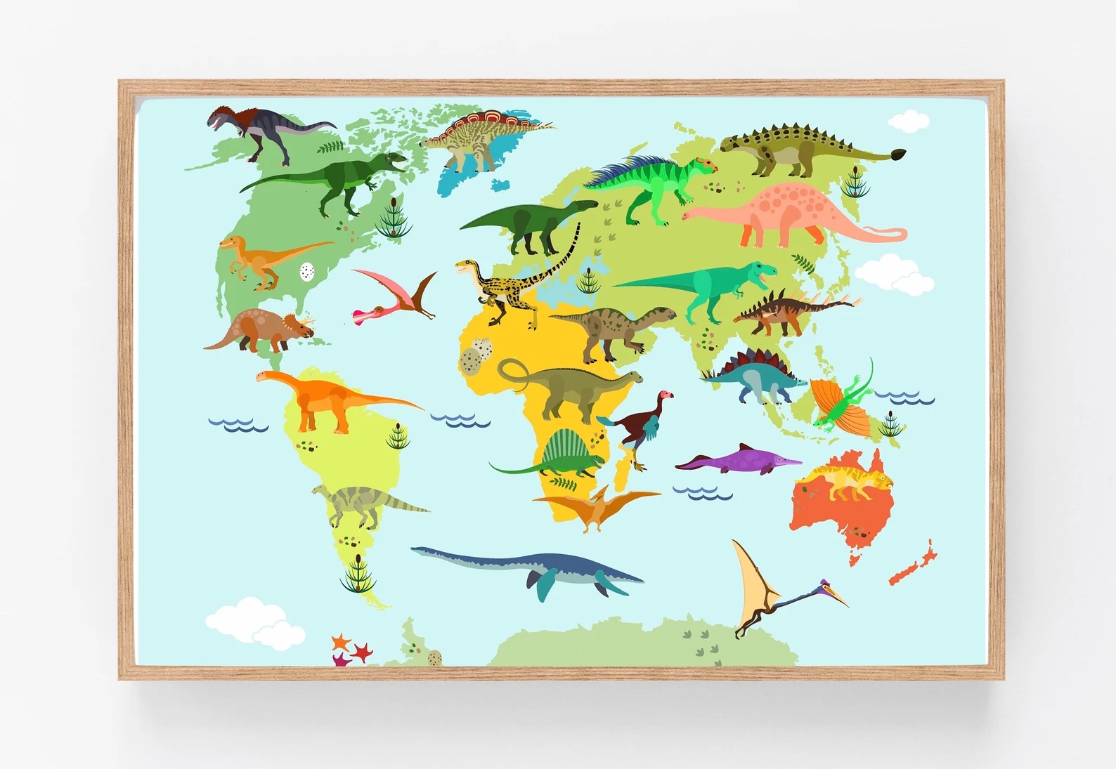 Poster Weltkarte Dino 