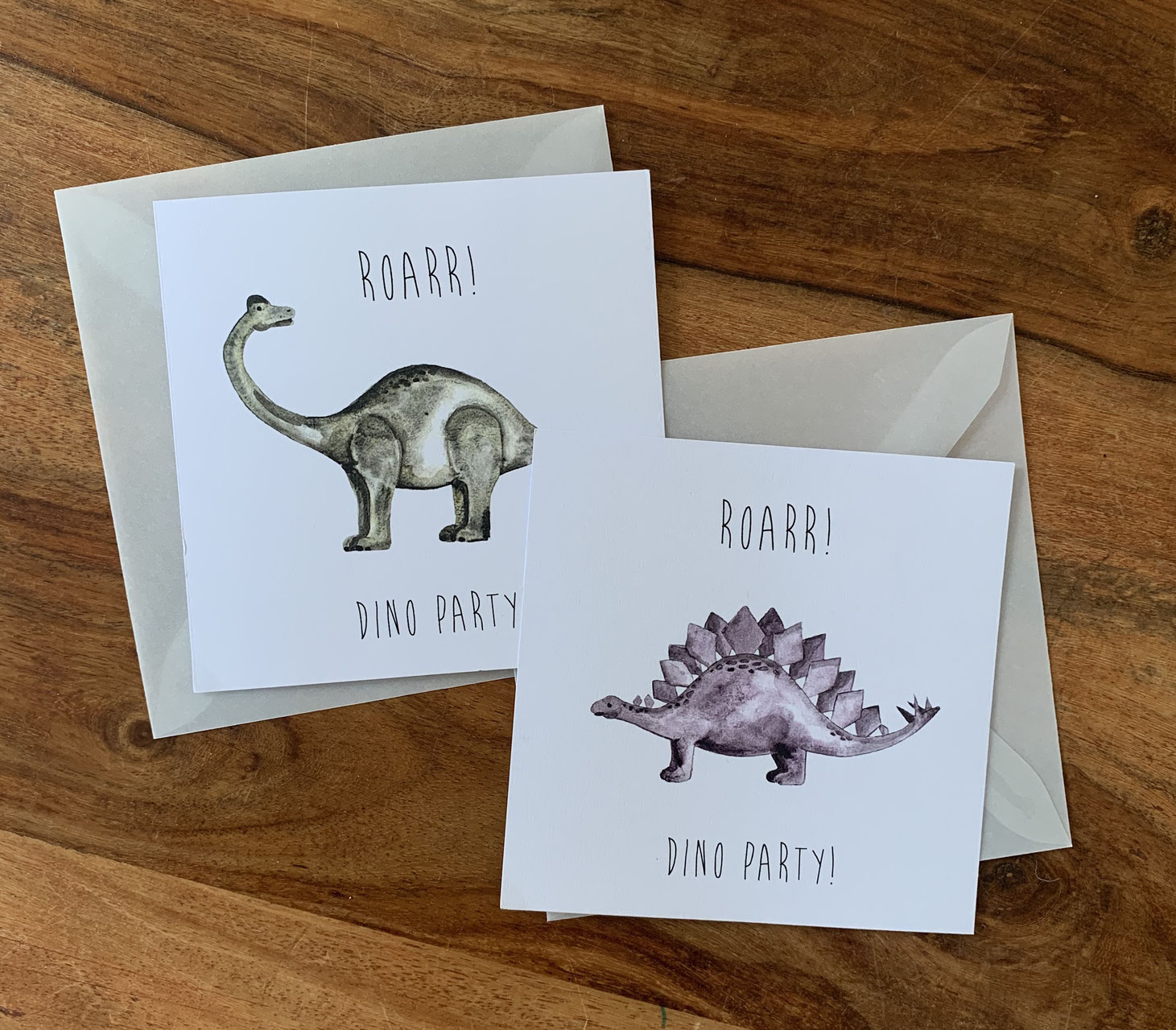 Einladung Dinoparty Set mit Umschlag 6 Stück